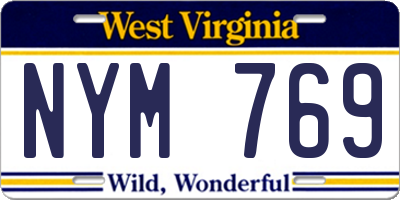 WV license plate NYM769