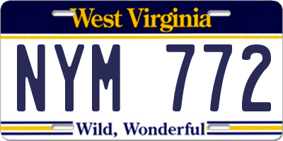 WV license plate NYM772