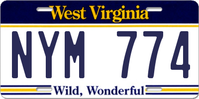 WV license plate NYM774