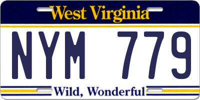 WV license plate NYM779