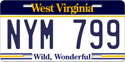 WV license plate NYM799