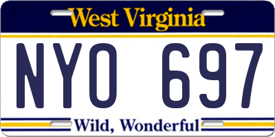 WV license plate NYO697