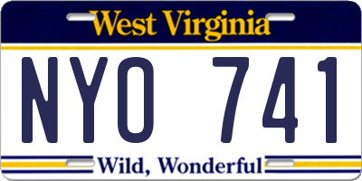 WV license plate NYO741