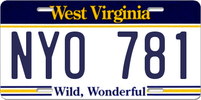 WV license plate NYO781