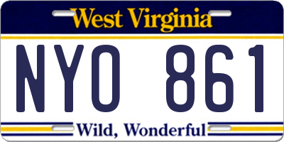 WV license plate NYO861