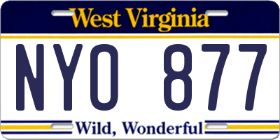 WV license plate NYO877