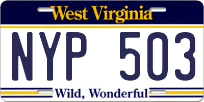 WV license plate NYP503