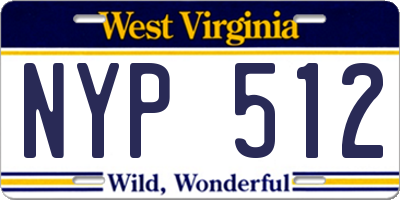 WV license plate NYP512