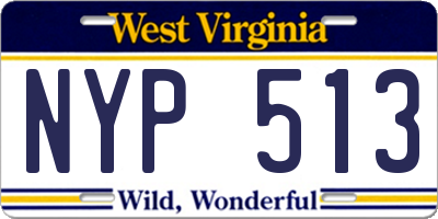 WV license plate NYP513