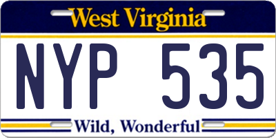 WV license plate NYP535
