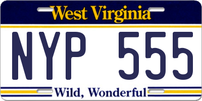 WV license plate NYP555