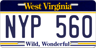 WV license plate NYP560