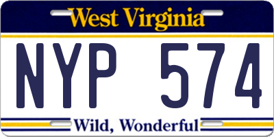 WV license plate NYP574