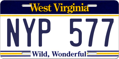 WV license plate NYP577