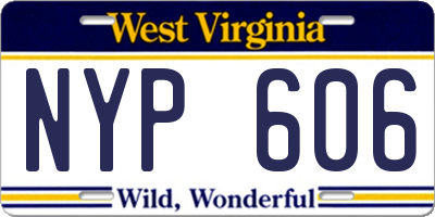 WV license plate NYP606