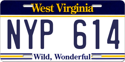 WV license plate NYP614