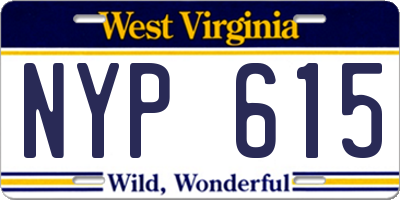 WV license plate NYP615