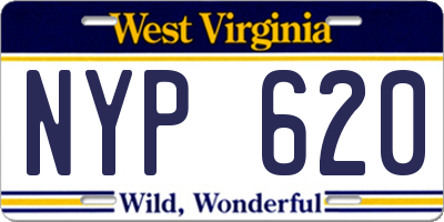 WV license plate NYP620