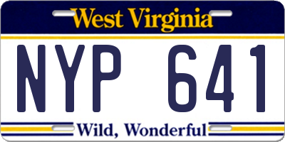 WV license plate NYP641