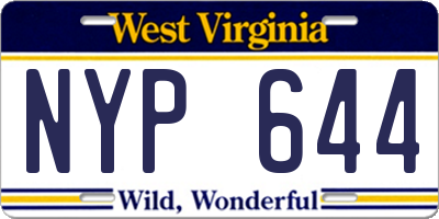 WV license plate NYP644
