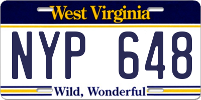 WV license plate NYP648
