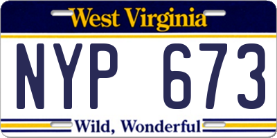 WV license plate NYP673
