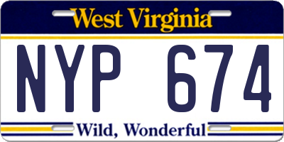 WV license plate NYP674