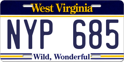 WV license plate NYP685