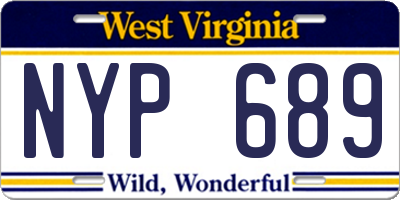 WV license plate NYP689