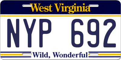WV license plate NYP692