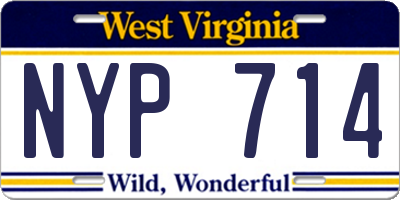 WV license plate NYP714