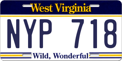 WV license plate NYP718