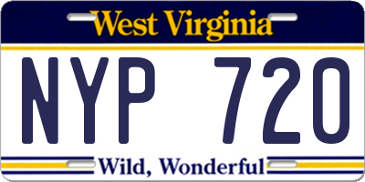 WV license plate NYP720