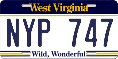 WV license plate NYP747
