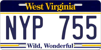 WV license plate NYP755