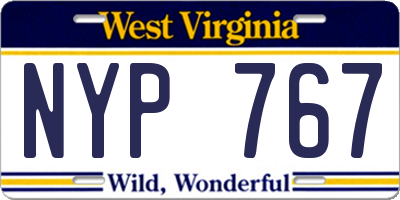 WV license plate NYP767