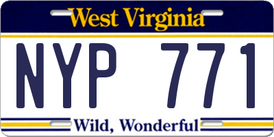 WV license plate NYP771