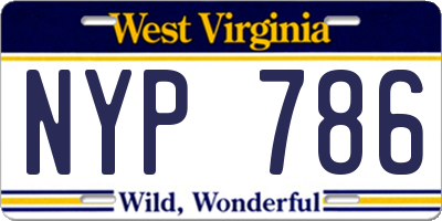 WV license plate NYP786