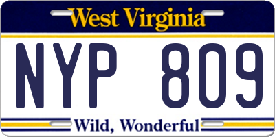 WV license plate NYP809