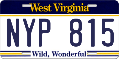 WV license plate NYP815