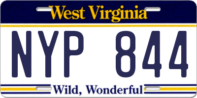 WV license plate NYP844