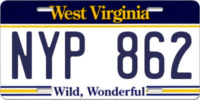 WV license plate NYP862