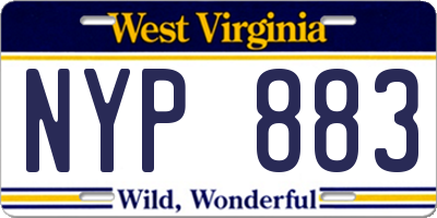 WV license plate NYP883