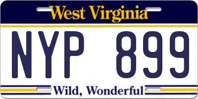 WV license plate NYP899