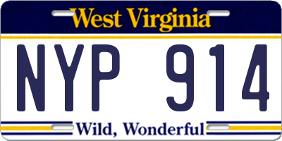 WV license plate NYP914