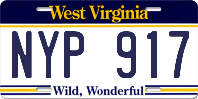 WV license plate NYP917