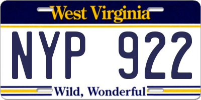 WV license plate NYP922
