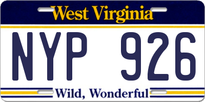 WV license plate NYP926