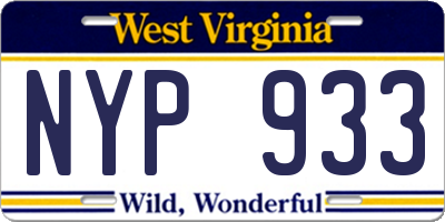 WV license plate NYP933