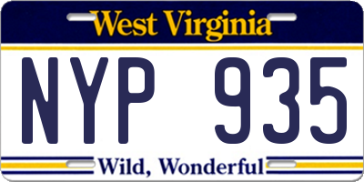 WV license plate NYP935